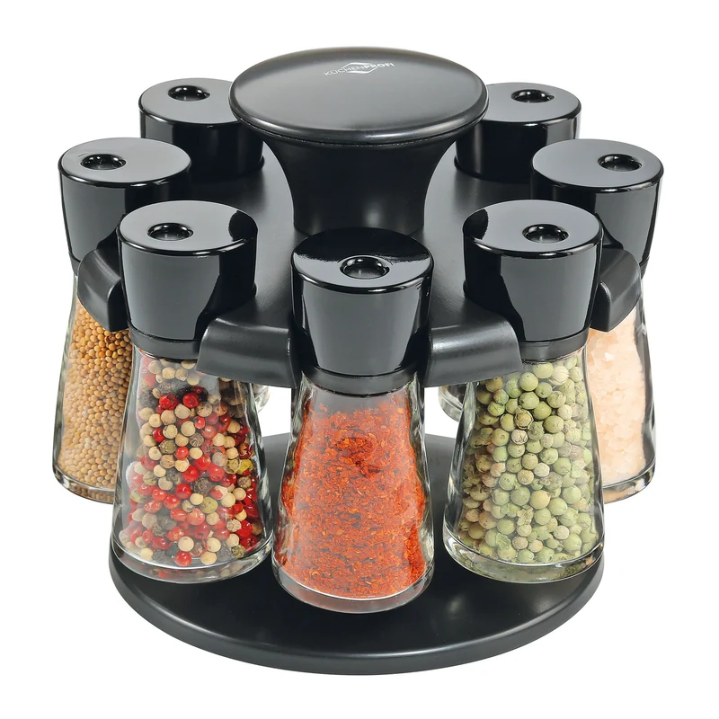 Gewürzkarussell RONDO 8 Gläser, schwarz