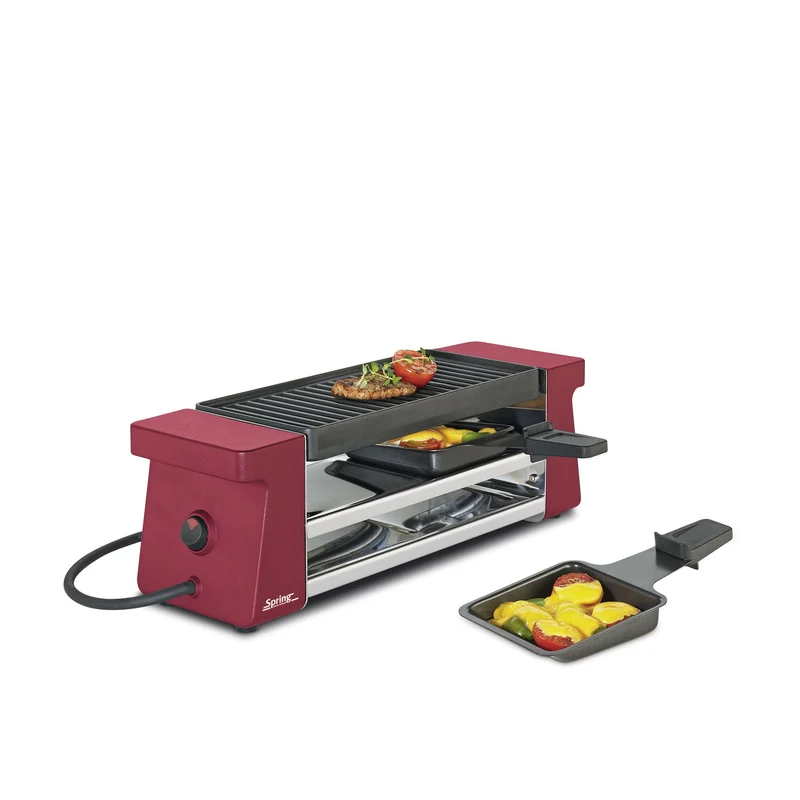 Raclette mit Alugrillplatte rot
