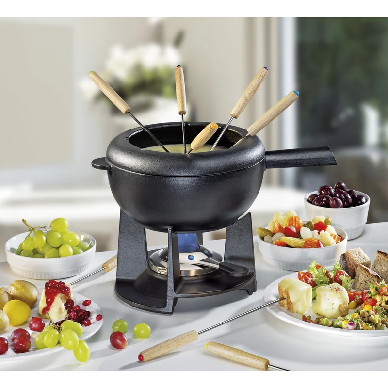 Fondue-Garnitur SAAS-FEE schwarz matt 20 cm