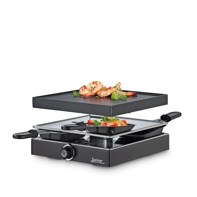 Raclette mit Alugrillplatte schwarz