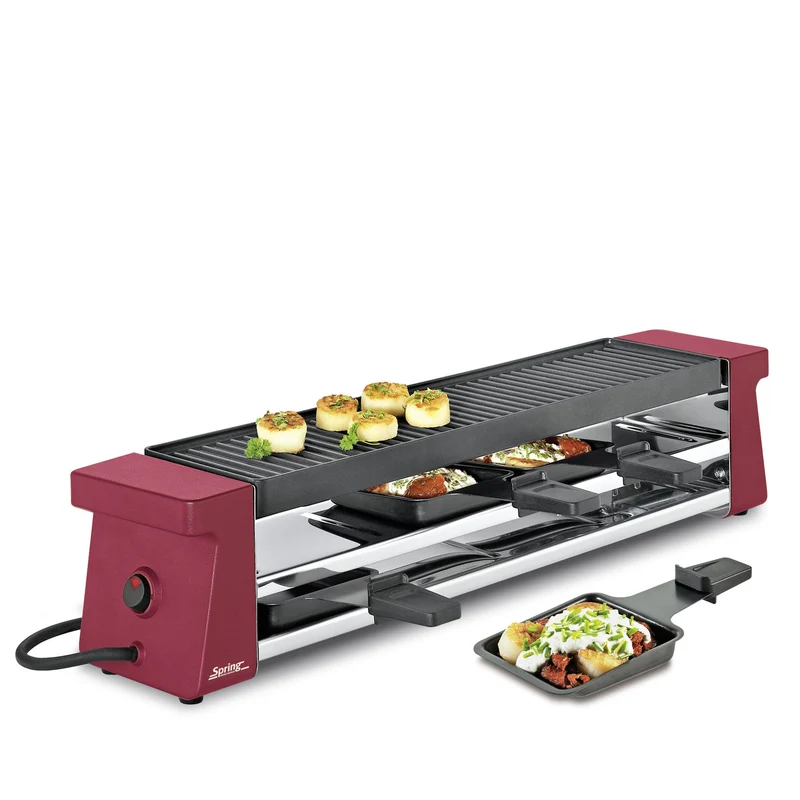 Raclette mit Alugrillplatte rot