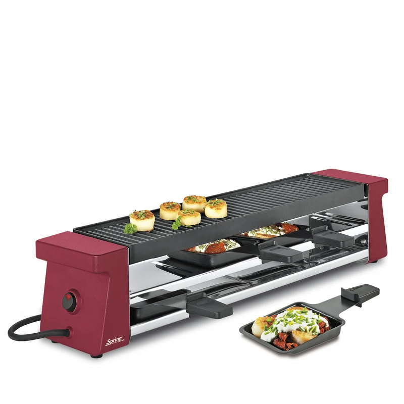 Raclette mit Alugrillplatte rot