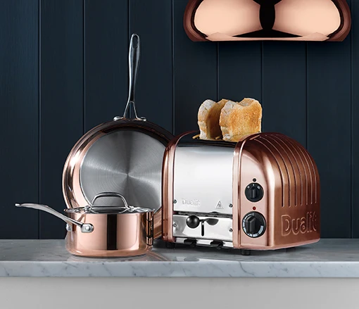 Dualit Toaster Paket 3, 2er Toaster mit zwei Sandwichzangen und Brötchenaufsatz