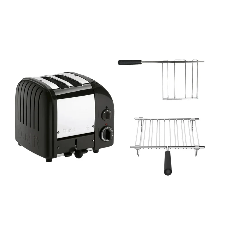 Dualit Toaster Paket 2, 2er Toaster mit Sandwichzange und Brötchenaufsatz