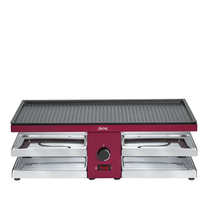 Raclette mit Alugrillplatte rot