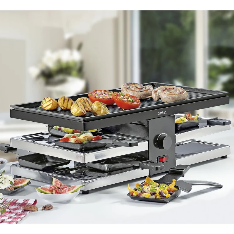 Raclette mit Alugrillplatte schwarz