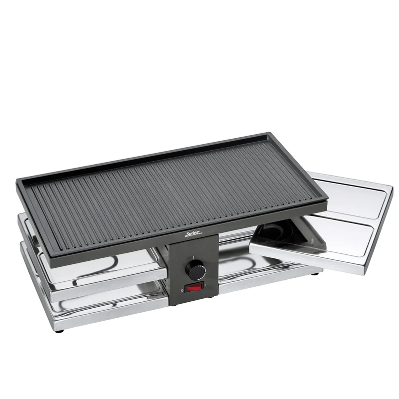 Raclette mit Alugrillplatte schwarz