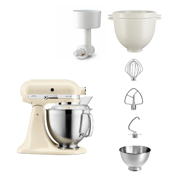 KitchenAid 4,8 L 5KSM185 Artisan Küchenmaschine Breadlover Messerschmidt Getreidemühlenvorsatz, Brotbackschüssel