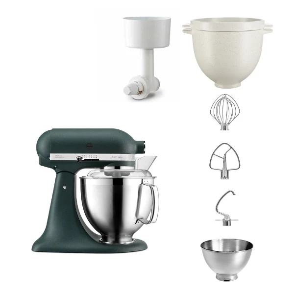 KitchenAid 4,8 L 5KSM185 Artisan Küchenmaschine Breadlover Messerschmidt Getreidemühlenvorsatz, Brotbackschüssel