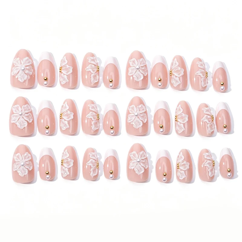 Handgemachtes Floral Design Press-On Nail Set Karnz