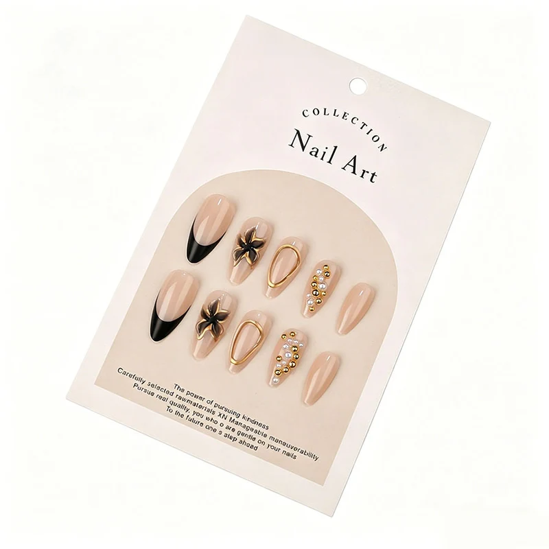 Glamourös 3D Blumen Nageldesign Karnz