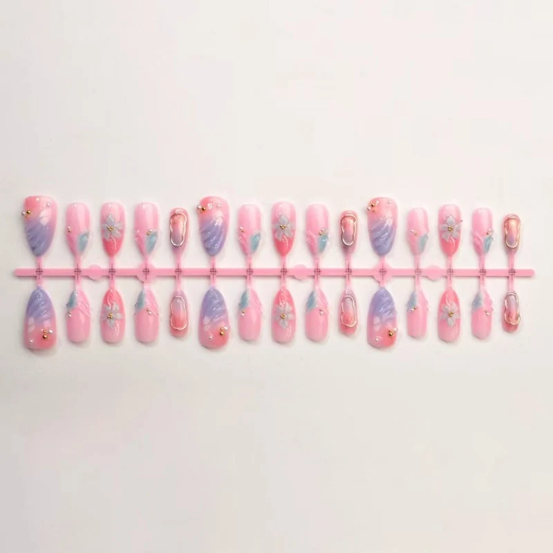Floral Acryl Verlängerte Nagelkunst Karnz
