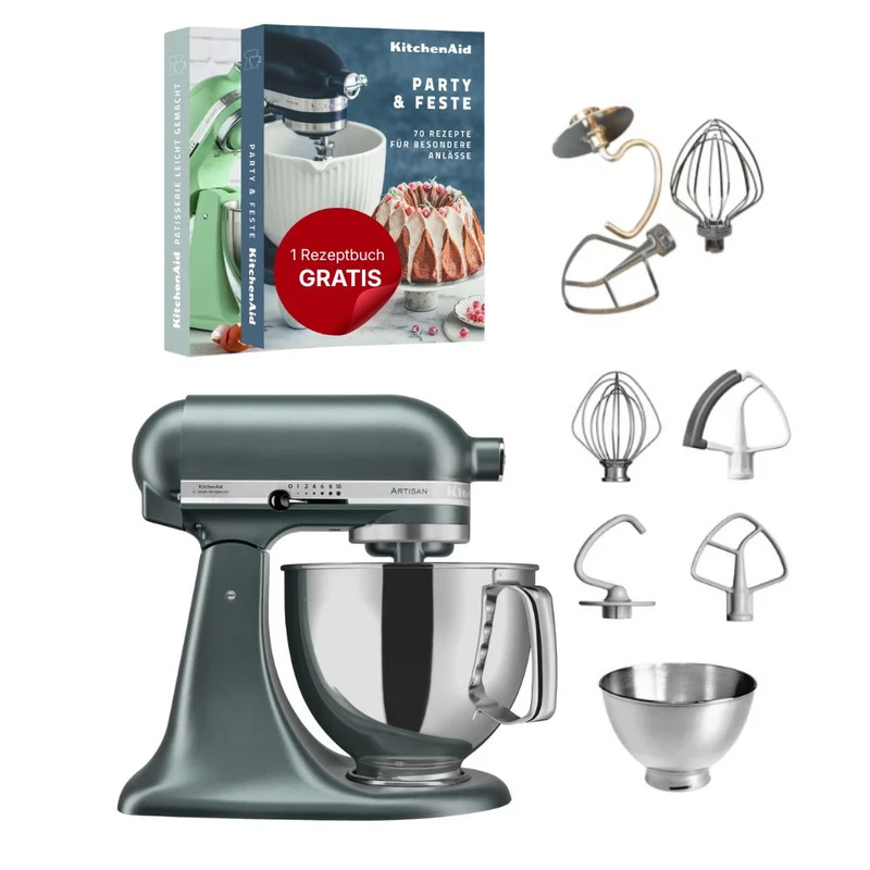 KitchenAid 4,8 L 5KSM175 Artisan Küchenmaschine Tschimmlover mit Tschimmhook Rührelementen