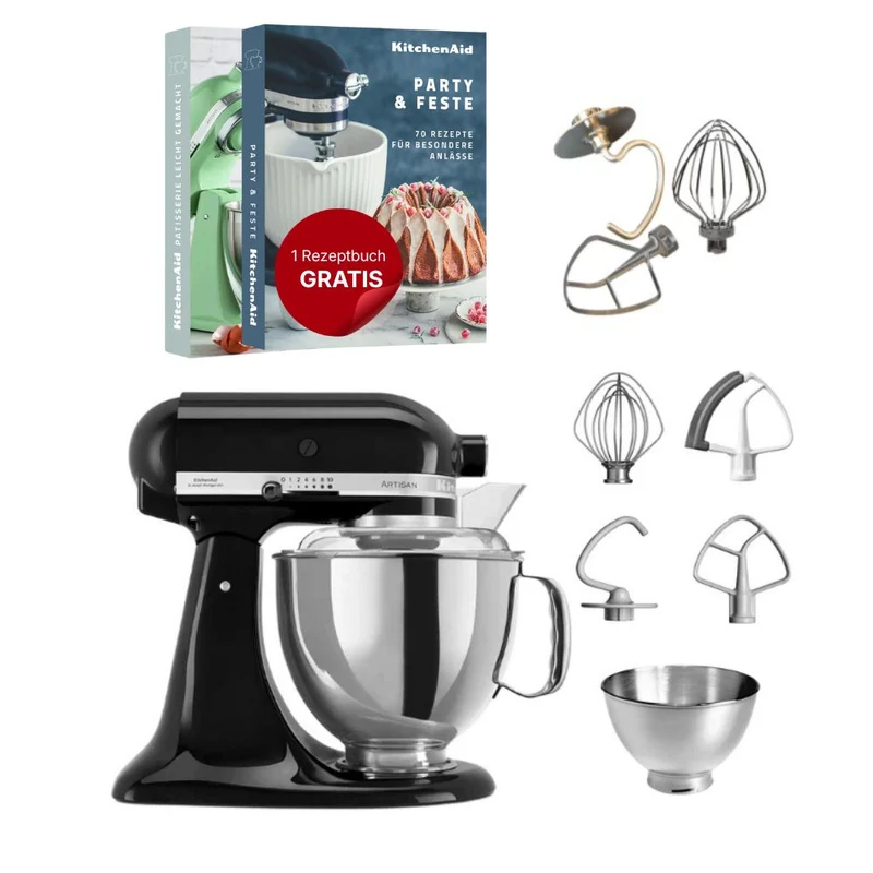 KitchenAid 4,8 L 5KSM175 Artisan Küchenmaschine Tschimmlover mit Tschimmhook Rührelementen