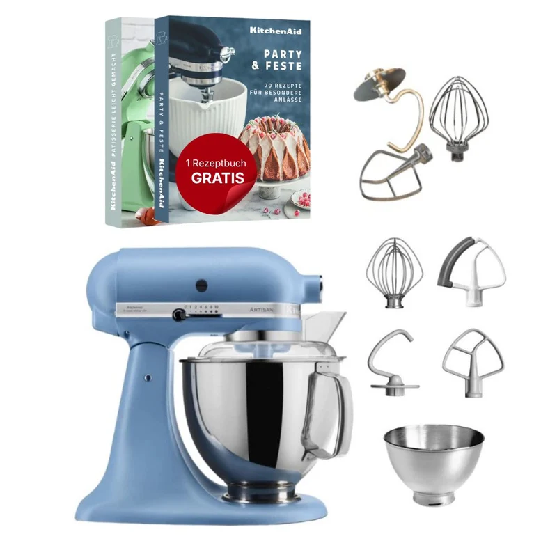 KitchenAid 4,8 L 5KSM175 Artisan Küchenmaschine Tschimmlover mit Tschimmhook Rührelementen