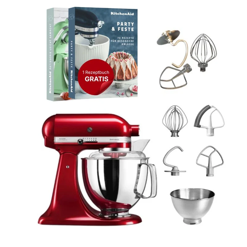 KitchenAid 4,8 L 5KSM175 Artisan Küchenmaschine Tschimmlover mit Tschimmhook Rührelementen