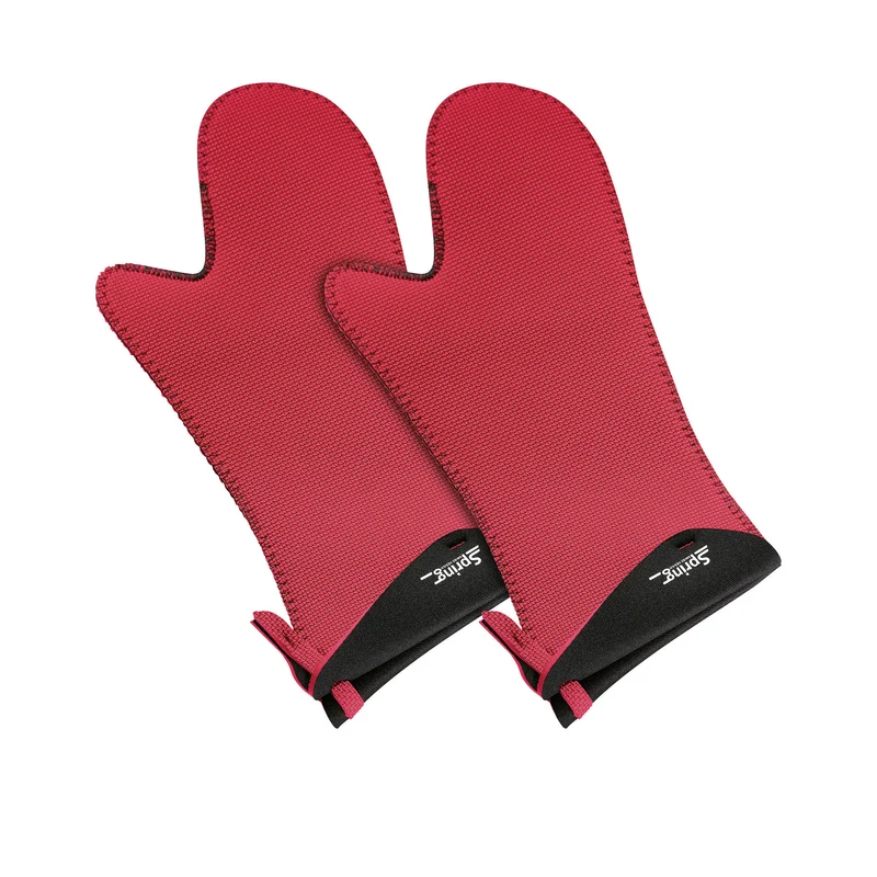 Handschuh lang rot/schwarz 1 Paar