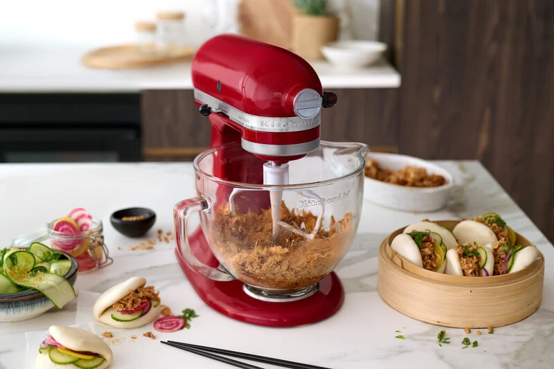 KitchenAid 4,8 L 5KSM175 Artisan Küchenmaschine Allrounderset mit Gemüseschneider+Fleischwolf+Spritzgebäckvorsatz