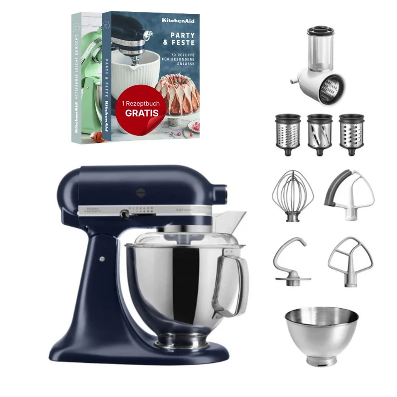 KitchenAid 4,8 L 5KSM175 Artisan Küchenmaschine Beginnerset mit Gemüseschneider