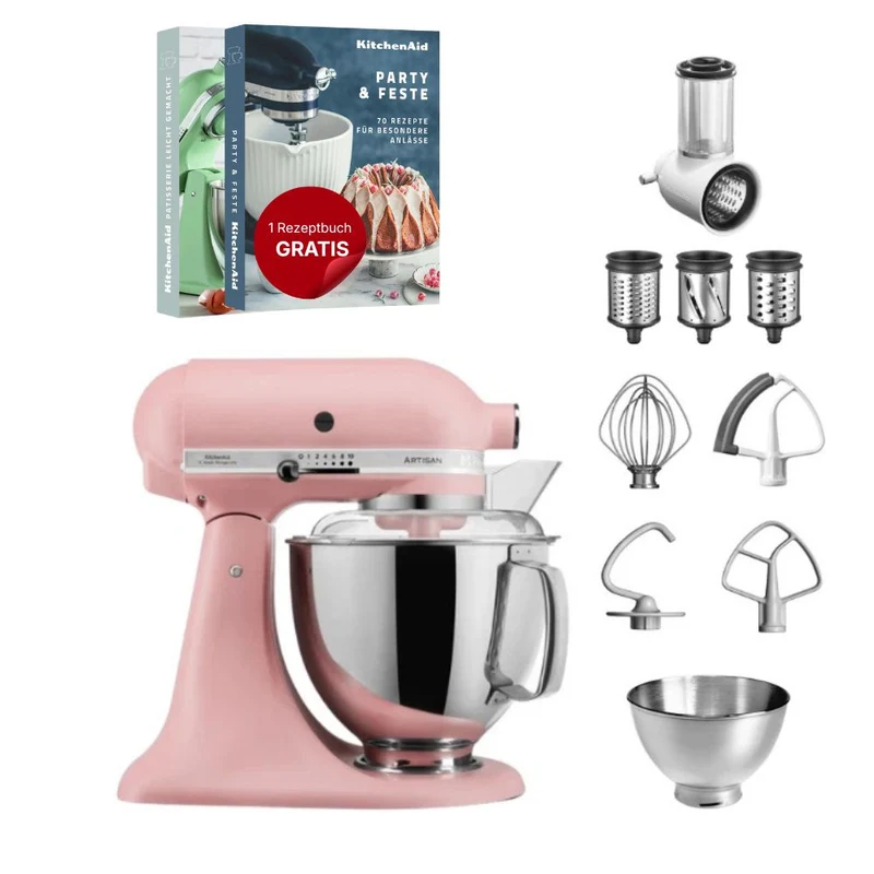 KitchenAid 4,8 L 5KSM175 Artisan Küchenmaschine Beginnerset mit Gemüseschneider