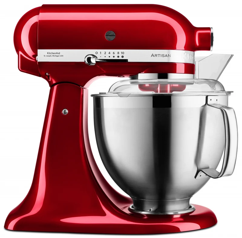 KitchenAid 4,8 L 5KSM185 Artisan Küchenmaschine Allrounderset Fleischwolf+Spritzgebäck+Gemüseschneider