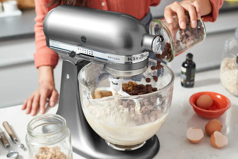 KitchenAid 4,8 L 5KSM185 Artisan Küchenmaschine Allrounderset Fleischwolf+Spritzgebäck+Gemüseschneider