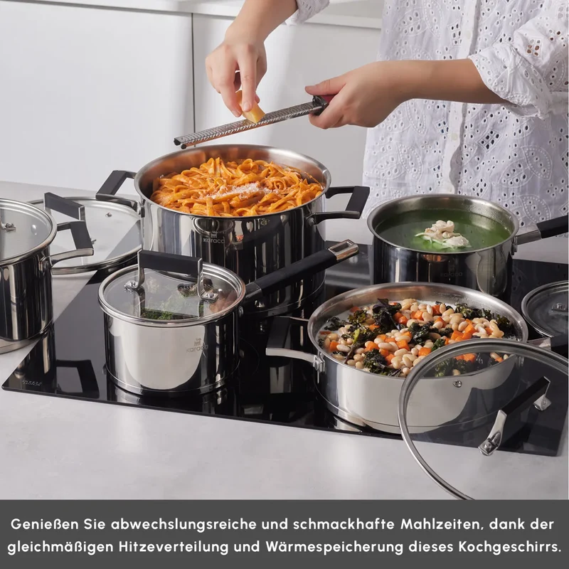 Karaca Eikki Edelstahl-Induktions-Kochtopfset, 10-teilig