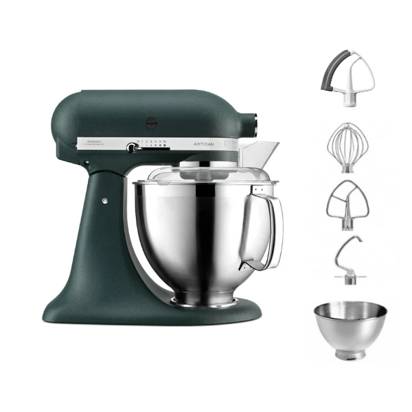KitchenAid 4,8 L 5KSM185 Artisan Küchenmaschine Flexiset Artisan + Flexirührer