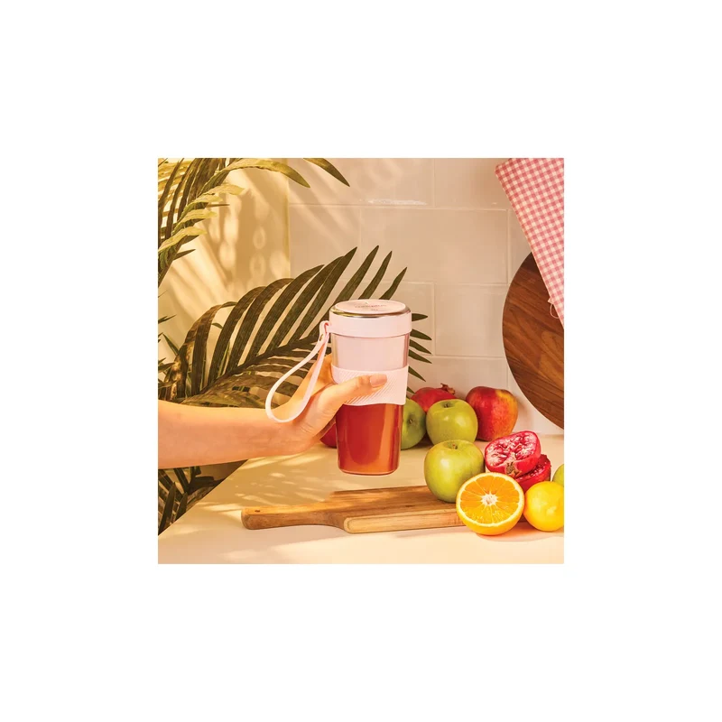 Cookplus Pink Tragbarer, wiederaufladbarer Smoothie-Mixer, 400ml, 60W