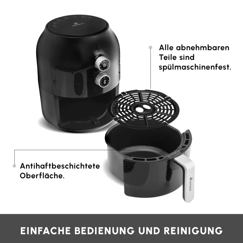 Karaca Multifry Fritteuse, Schwarz, 3.5L, 1300W