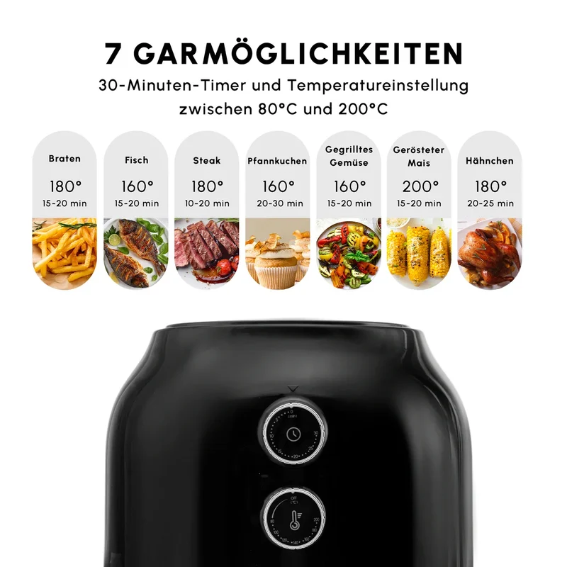 Karaca Multifry Fritteuse, Schwarz, 3.5L, 1300W