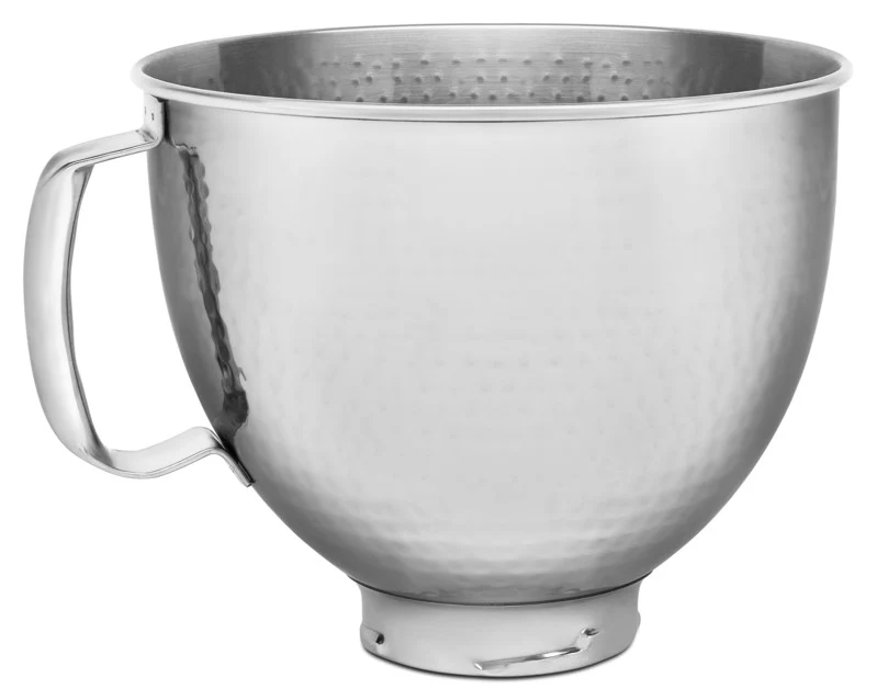 KitchenAid Zubehör Gehämmerte Edelstahlschüssel 4,8L mit Griff (5KSM5SSBHM)