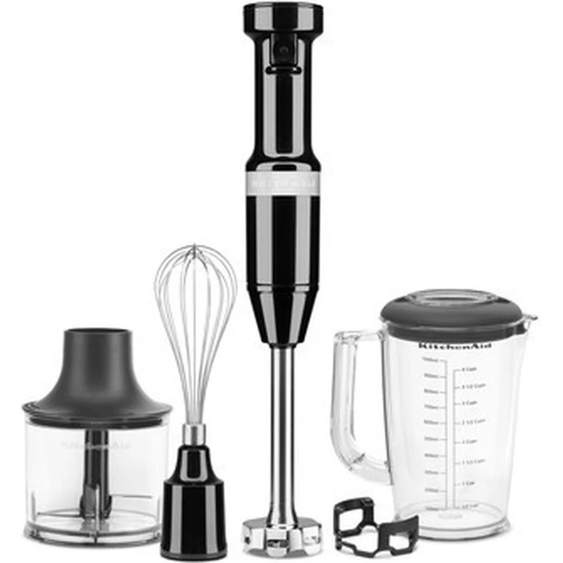 KitchenAid kabelgebundener Stabmixer mit Zubehör 5KHBV83EOB onyx schwarz
