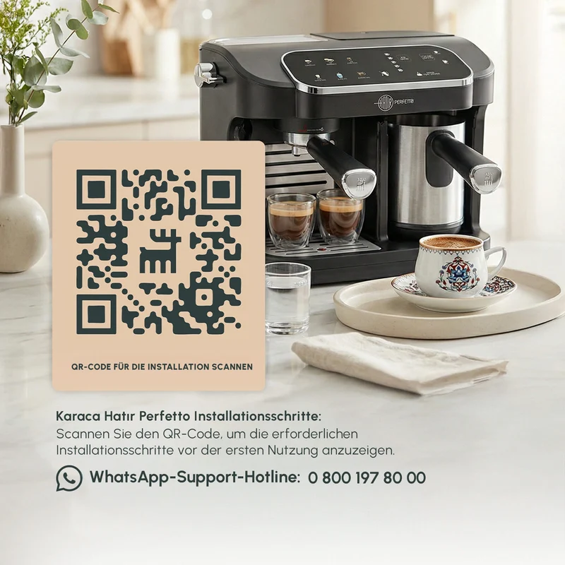 Karaca Hatır Perfetto Espresso und Türkischer Kaffee Maschine INOX
