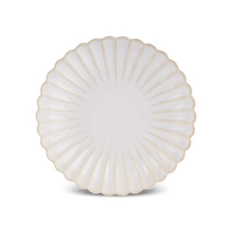 Karaca New Daisy Pasta-Schale aus Steinzeug mit Reaktivglasur, 22,5 cm, Weiß