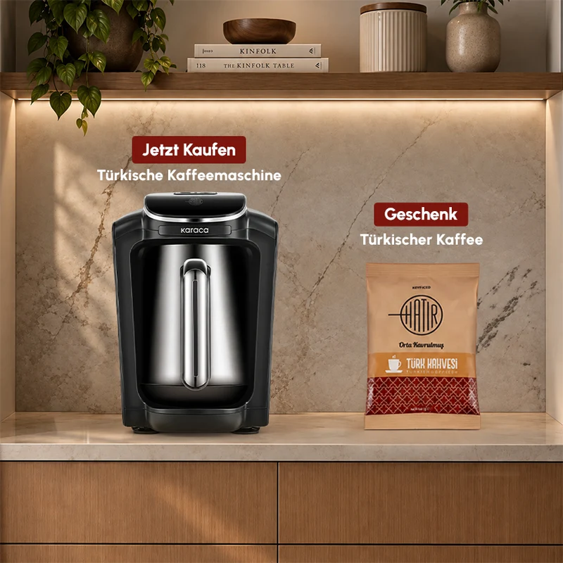 Karaca Hatır Neo Inox türkische Kaffeemaschine mit Edelstahl-Kanne