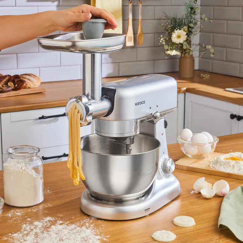 Karaca Multicast Plus Gießen Hackfleisch Mahlen / Wurst Wurst / Kibbeh / Cookie Apparat Teig Kneten Maschine Silber 5Lt