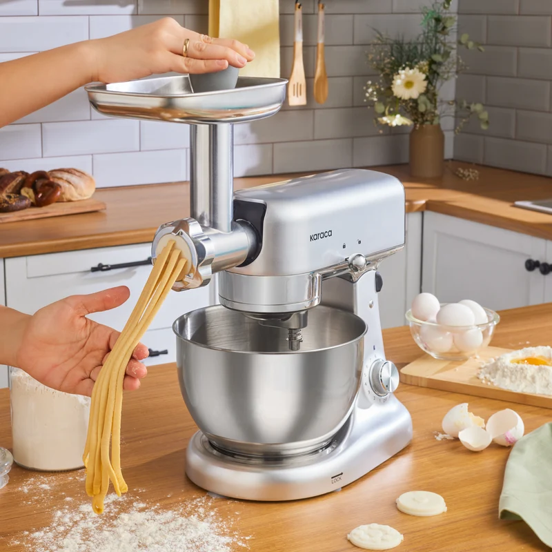 Karaca Multicast Plus Gießen Hackfleisch Mahlen / Wurst Wurst / Kibbeh / Cookie Apparat Teig Kneten Maschine Silber 5Lt