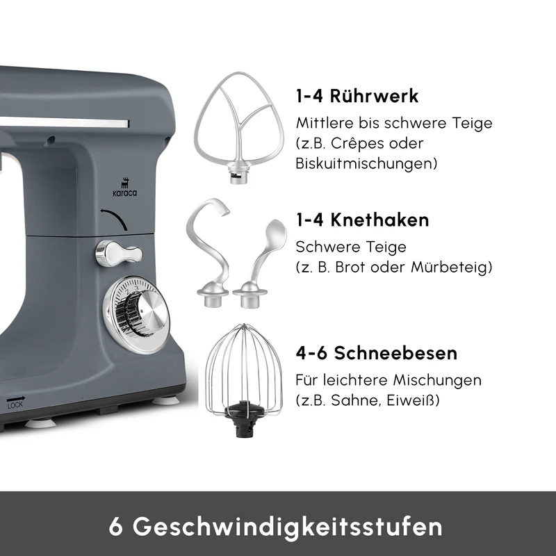 Karaca Blendburst Küchenchef, Grau 1400 W