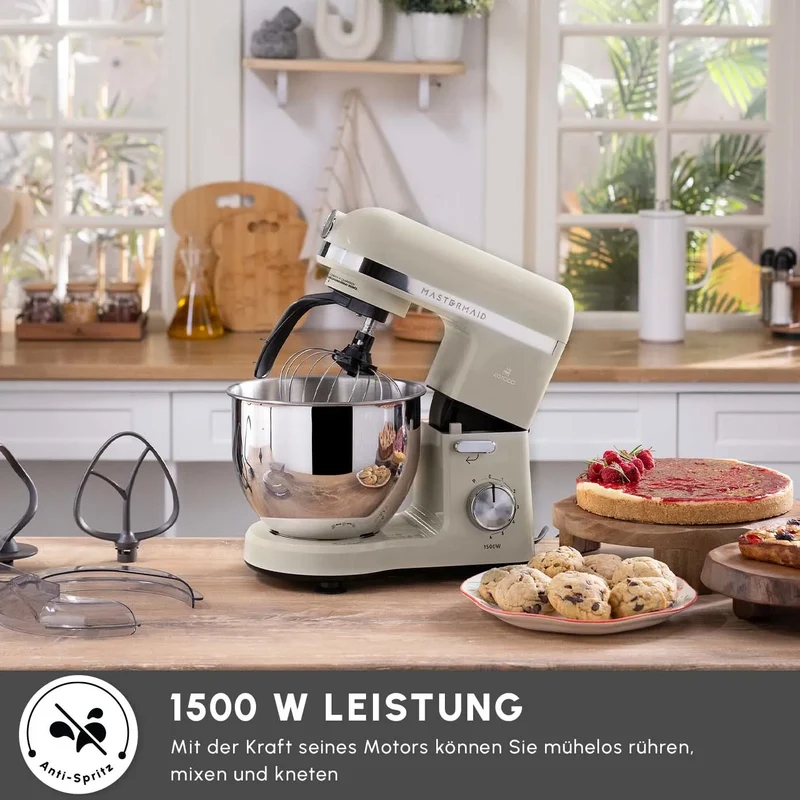 Karaca Mastermaid Chef Pro Doppelarm Küchenchef Ikonisch Beige, 5L, 1500 W