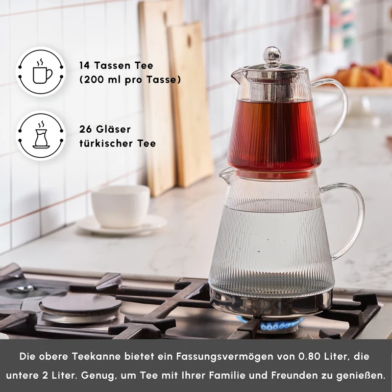Karaca Keops XL Glas-Teekanne