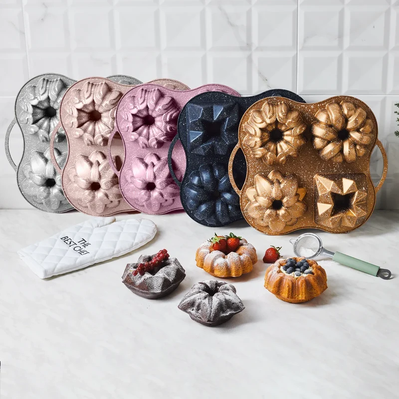 Karaca Cake Pro 4-teilige Goldguss-Kuchenform