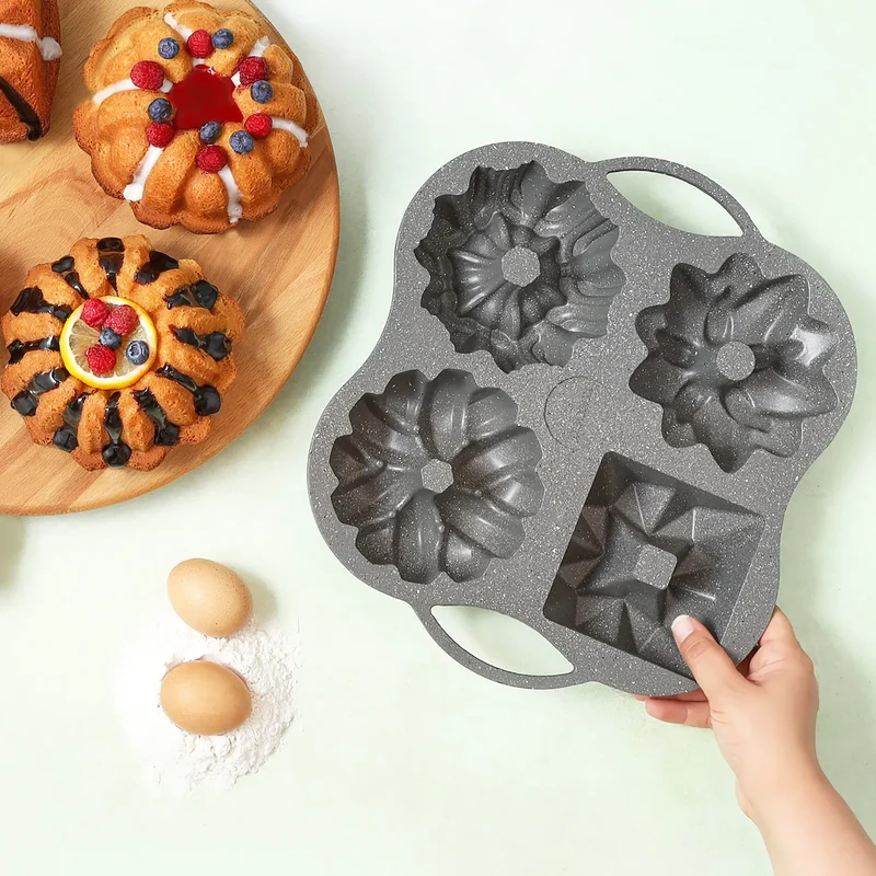 Karaca Cake Pro 4-teiliges Anthrazit Gießen Kuchenform