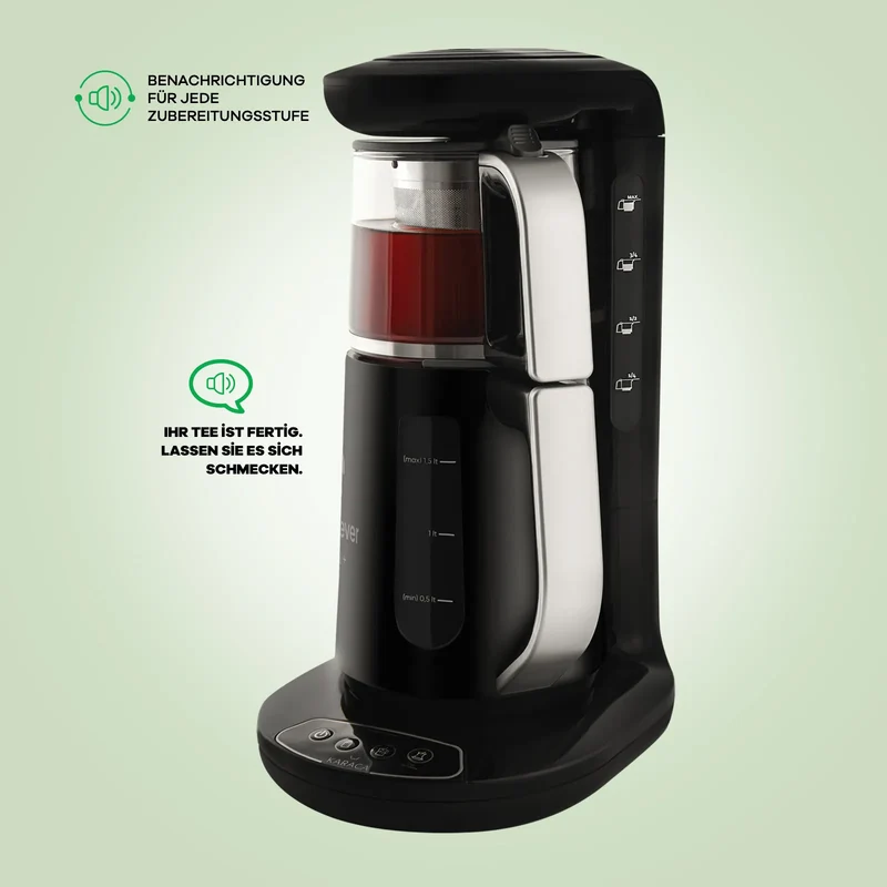 Karaca Caysever Robotea Teemaschine und Wasserkocher Chrom
