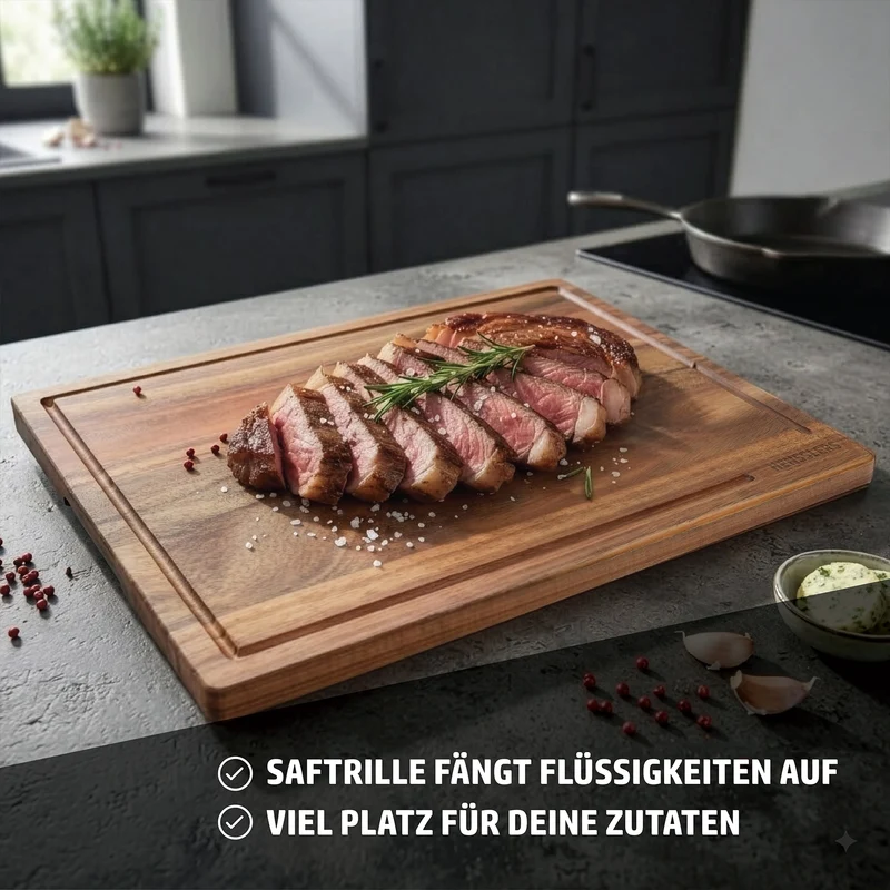 HENSSLERS Schneidebrett Akazienholz 3er Set