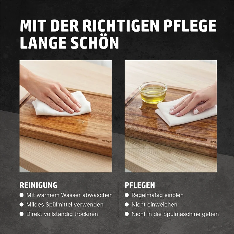 HENSSLERS Schneidebrett Akazienholz 3er Set