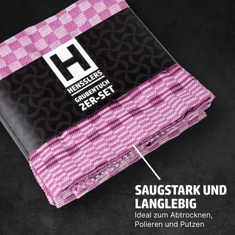 HENSSLERS Grubentuch 2er Set Pink