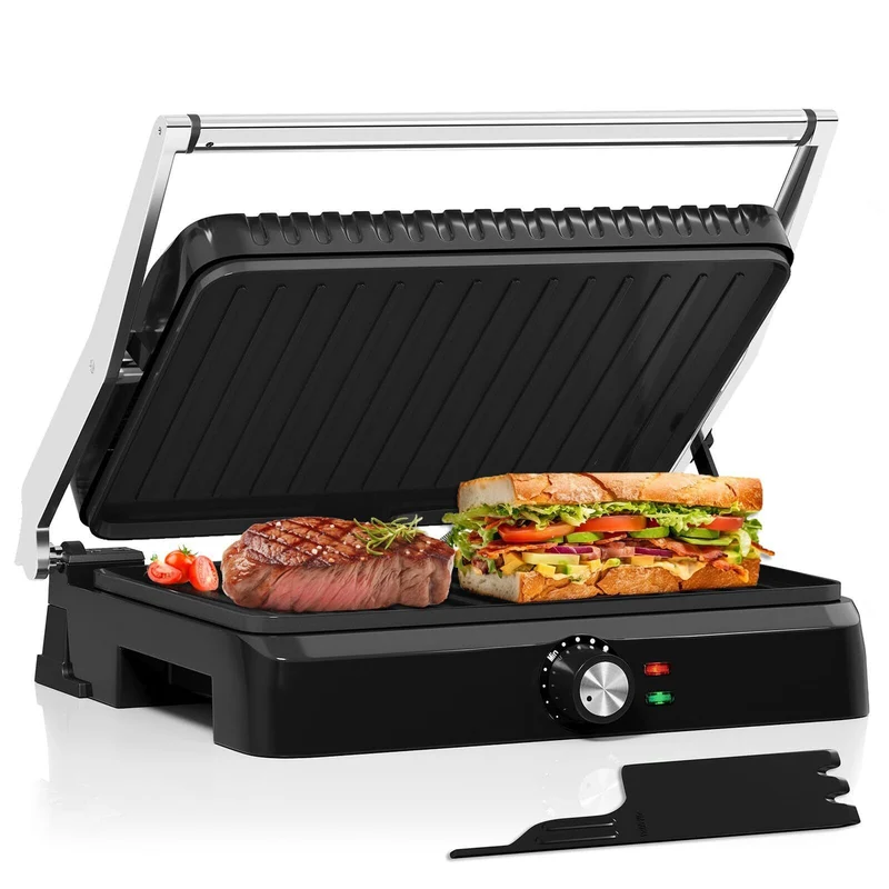 Kontaktgrill 2200W Tischgrill Elektrogrill Grill Panini Maker Sandwich Toaster