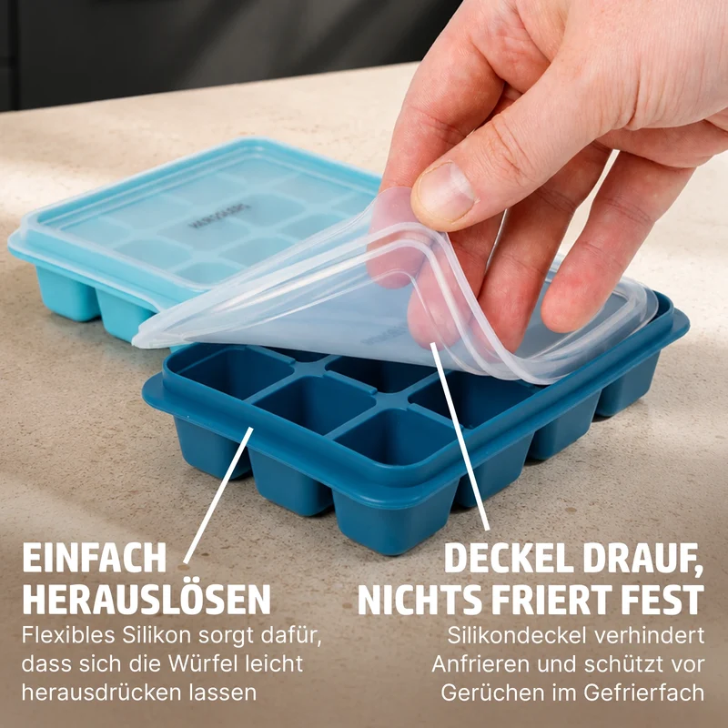HENSSLERS Silikon Eiswürfelform Set