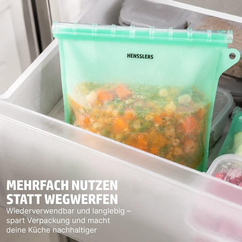 HENSSLERS Silikon Aufbewahrungsbeutel 3 Teilig